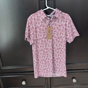 Charming Red Patterned Kids Polo Shirt